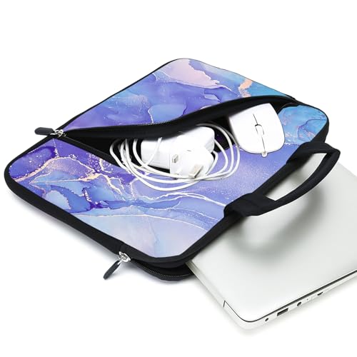 Laptop Sleeves 14 15 15.4 15.6 Chromebook Case Notebook Sleeve PC Messenger Bag Tablet Case Neoprene Handle Sleeve for Men Women, Two Pockets (Purple) - color: Purple