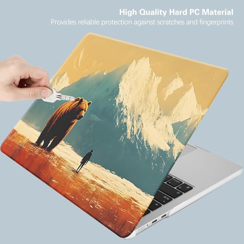 Case for MacBook Air 13 inch 2021 2020 2019 2018 M1 A2337 A2179 A1932, Protective Plastic Hardshell Case with Matching Keyboard Cover, Cute Bear - color: Bear