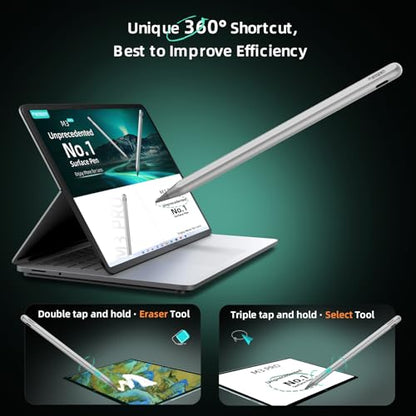 Metapen Stylus Pen M3 Pro - 4096 Pressure Levels, 360° Touch Button - Surface Pro 7/8/9/X, Go 3/Book 3/Laptop 4/Studio 2, ASUS VivoBook Flip 14 - for Creators & Students - style: M3
