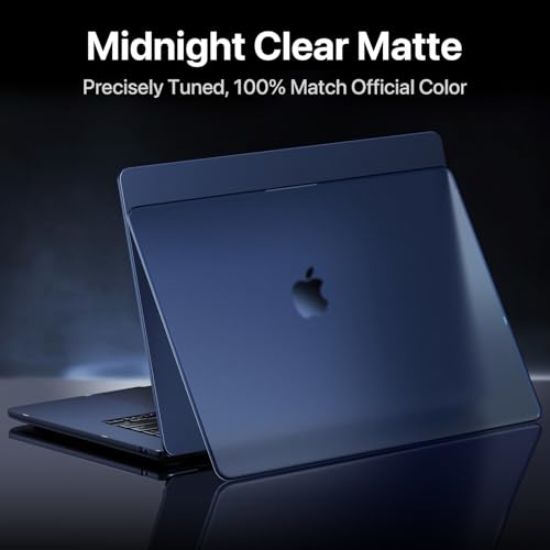 Soonjet for MacBook Air 15 inch Case M5 M4 M3 M2 2026-2023 Mac Laptop Cover | 100% Color Match, Matte Midnight Clear, Anti Fingerprint & Scratch Crack, Protective Hard Shell, Close Seamlessly, Ultra Thin - color: Midnight Clear