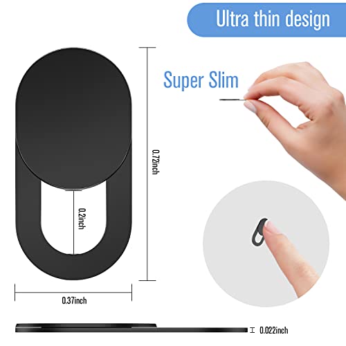 Toojcc Laptop Camera Cover Slide, [8 Pack] Ultra-Thin Webcam Cover Compatible with Camera for MacBook,Laptop,PC,Computer,iMac,iPad etc. 0.022in Thick Web Blocker Protect Your Privacy and Security - color: 4 Pack Black 4 Pack White