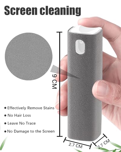 Screen Cleaner Car Screen Cleaner Spray and Wipe Car Stuff Mini Cleaning Kit for Travel Car Display iPhone iPad Computer Laptop Tablet MacBook Cell Phone Eyeglasses(2 Units) - color: 2Grey