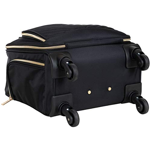 Kenneth Cole REACTION Chelsea 2-Piece Bundle - 17" 4-Wheel Spinner Underseat Carry-On Luggage & Matching 15" Laptop Backpack, Black - color: Black, size: 2pc Bundle (Underseater+Backpack)