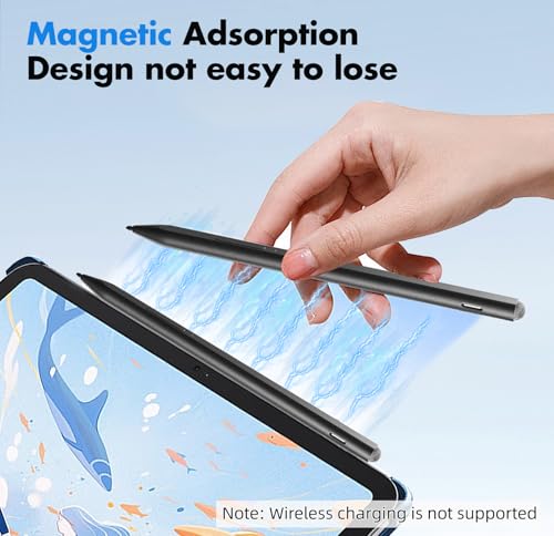 Surface Pen for Microsoft Surface Pro 12 11 10 9 8 X, MPP 2.0 Stylus with 4096 Pressure Sensitivity, Palm Rejection, Tilt & Eraser, USB-C Rechargeable Pen for Surface Laptop/Go/Book/Studio - color: Black