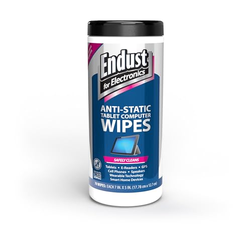 Endust For Electronics Screen Cleaner Wipes, Electronics Surface Cleaning Wipes, For Tablet, E-Reader, Computer Monitor, Laptop, Phone, TV, GPS, Pre-Moistened, Alcohol & Ammonia Free, 70 Count (12596) - size: 70 Count (Pack of 1)