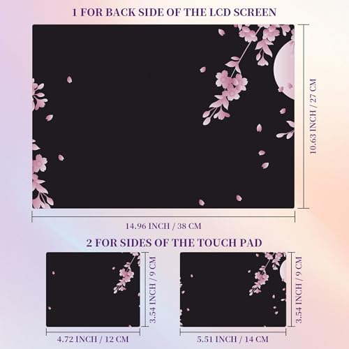 Laptop Skin Sticker Laptop Cover for 12" 13" 13.3" 14" Laptop Stickers,Reusable Skin Sticker Cover Personalized Art Waterproof & Scratch-Resistant Protector Case,Sakura Cherry Blossom - color: Sakura Cherry Blossom