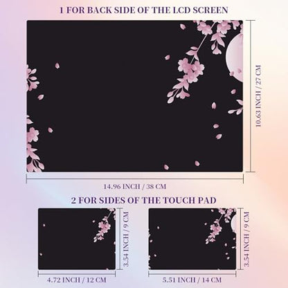 Laptop Skin Sticker Laptop Cover for 12" 13" 13.3" 14" Laptop Stickers,Reusable Skin Sticker Cover Personalized Art Waterproof & Scratch-Resistant Protector Case,Sakura Cherry Blossom - color: Sakura Cherry Blossom