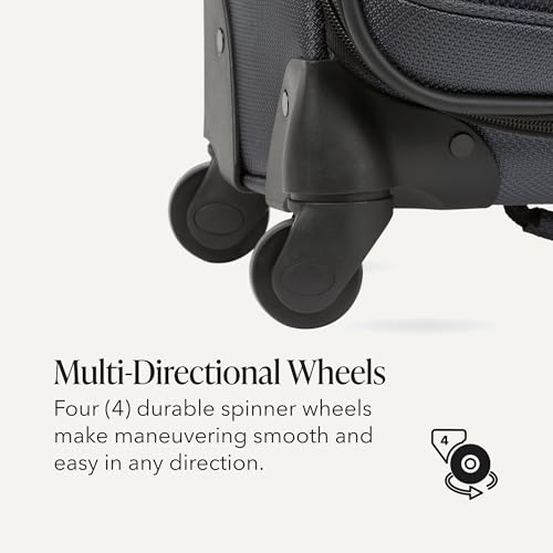 SWISSGEAR Sion Softside Expandable Spinner Luggage Durable Lightweight Travel Suitcase, Dark Grey, Checked-Medium - color: Dark Grey, size: Checked-Medium