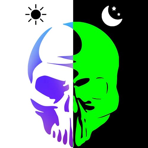 2 Pieces Fluorescent Neon Green Cross & Buddha, Skull Car Decal, Safety Religious Spiritual Stickers for SUV, Windows, Motorcycles, Skateboard Christian Night Visibility Hide Scratches (Skull A) - color: Skull a