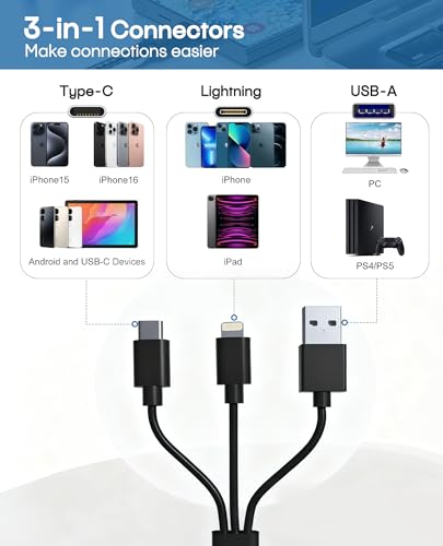 Memory Stick Pro Duo Adapter - 8 in 1 SD/TF/MS/CF/xD-Picture-Card Multi Computer Memory Card Readers with 3 USB 2.0 Ports for iPhone/Laptop/USB-C Device/Memory Stick Pro Duo Mark2/SD/XD Card Reader