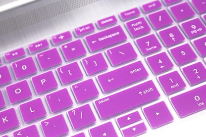 Keyboard Skin Compatible for HP Laptop 15.6" 15-dw 15-dy 15-ef 15-cb/cc/cd/cs/bs/db 15t-dy200 15t-dw300 15-dy2021nr dy2093dx 15-dw1083wm dw3021wm dw3013dx dw3056cl, HP Spectre x360 15-ch011dx (Purple - color: Purple