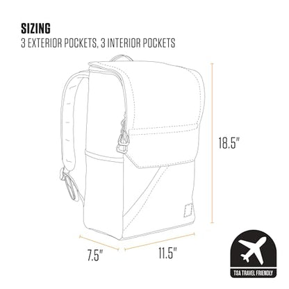 Carhartt 21L Top-Load Backpack, Durable Water Resistant Coated Canvas Base W/ 17" Laptop Sleeve, Port - color: Port
