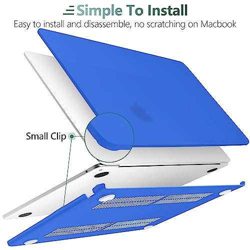for MacBook Air 15 Inch Case M5 M4 M3 M2 (2026-2023) A3448 A3241 A3114 A2941, Protective Hard Shell Cover Compatible with Touch ID & Liquid Retina Display - Matte Deep Blue - color: Matte Deep Blue