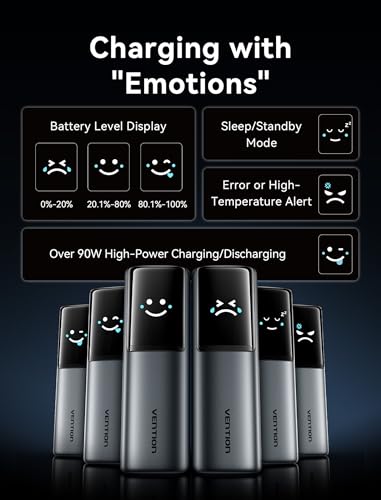 VENTION Powerhive 27000mAh Laptop Power Bank, 200W, Built-in and Extra 240W USB-C Cables, Portable Laptop Charger, Digital Display, for iPhone 17/16/15/14/13 Pro Max, MacBook, Dell, HP, Galaxy S24