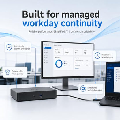 WD25 Pro Dock USB-C Docking Station for Laptops - 100W Power Delivery, 2.5 Gigabit Ethernet, 4 Display Support (2X DisplayPort 1.4, HDMI 2.1), 6 USB Ports, Single Cable Solution