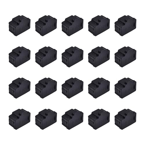 20 PCS RJ45 Port Anti-dust Plugs, Silicone Covers Caps Stoppers, Port Protector for TV,Computer, Other Devices, 0.47 x 0.33 (LxW) - size: RJ45/Black/20 PCS