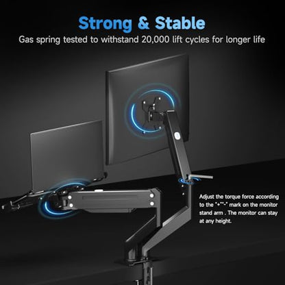 Suptek Monitor Laptop Mount Stand, 2 in 1 Function Dual Monitor Arms Desk Mount for 13"-18" Notebook and 17"-32" Monitor with Laptop Tray,Holds up to 22lbs - style: Laptop Monitor Mount