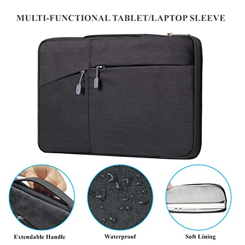 Megoo 10inch Laptop Sleeve Case with Handle Carrying Travel Case(Black) | Fit for Microsoft Surface Go 4/3/2 10.5", Samsung Galaxy Tab A9+/A11+/S9 11", iPad Pro 11", and Most 9”-11" Chromebook Tablet - color: Black, size: 9.7-10.8Inch