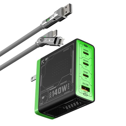 Multi-Functional Multi-Device Synchronous Charging Kit is Suitable for Computers and Mobile Phones and Includes a Fast Charging Plug and a 240W 4 in 1 Fast Charging Cable (2-Pack)