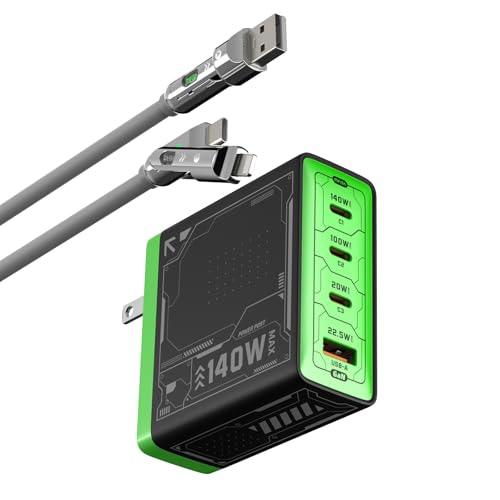 Multi-Functional Multi-Device Synchronous Charging Kit is Suitable for Computers and Mobile Phones and Includes a Fast Charging Plug and a 240W 4 in 1 Fast Charging Cable (2-Pack)