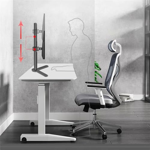 Monitor Stand Single Monitor Desk Stand, Freestanding Steel Monitor Mount with Height Adjustable, Swivel, Tilt, Rotation, Fits 17"-32'' Monitors, Holds up to 17.6lbs Monitor Stand Desk arm