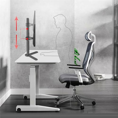 Monitor Stand Single Monitor Desk Stand, Freestanding Steel Monitor Mount with Height Adjustable, Swivel, Tilt, Rotation, Fits 17"-32'' Monitors, Holds up to 17.6lbs Monitor Stand Desk arm