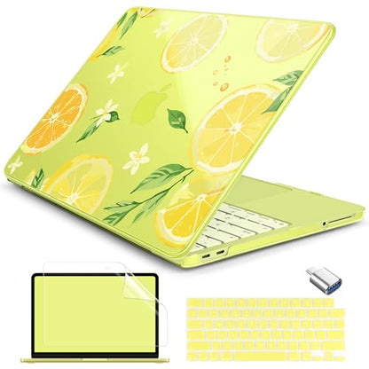 Batianda Case for MacBook Neo 13 Inch 2026 Model A3404, Lemon Zest | 4-in-1 Laptop Accessories Bundle with Lemon Fruit Art, Ultra Slim Hard Shell for Students, Girls and Fresh Summer Style - color: Lemon Zest