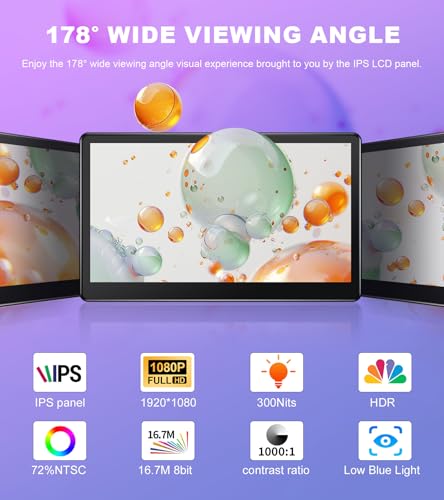 15.6 Inch 1080P IPS Industrial Touchscreen Portable Monitor | Full HD IPS touch screen with HDMI/VGA/DVI/USB touch, 75x75 VESA mount for laptop PC, built-in speakers, for Ras Pi POS Kiosk - size: 15.6-inch