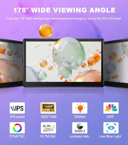 15.6 Inch 1080P IPS Industrial Touchscreen Portable Monitor | Full HD IPS touch screen with HDMI/VGA/DVI/USB touch, 75x75 VESA mount for laptop PC, built-in speakers, for Ras Pi POS Kiosk - size: 15.6-inch