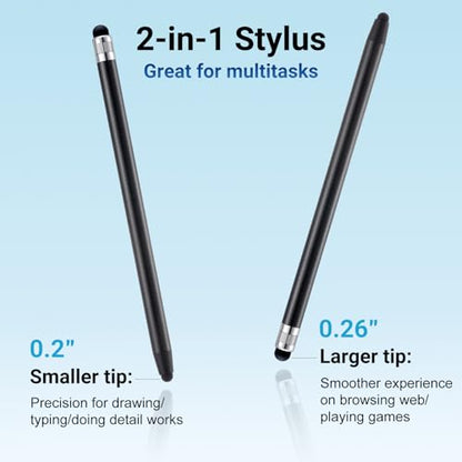 12Pcs Black Stylus Pen for Touchscreen, 2-in-1 Stylus Pen for iPad | High Precision & Sensitivity, Aluminum Body, Suitable for iPad iPhone Android Smartphone Tablet Switch and All Touch Screens - color: 12 Black
