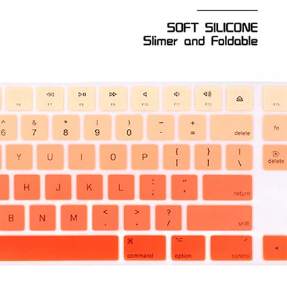 HRH Ombre Orange Silicone Keyboard Cover Keypad Skin for Magic Keyboard with Numeric Keypad A1843 MQ052LL/A Released in 2017 (US Layout) - color: Ombre Orange