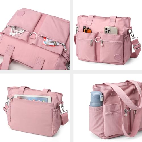 Tote Bag for Women Nylon Purse and Handbags Tote Purse Crossbody Bag Messenger Bag - color: Khaki