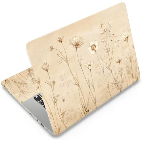 Laptop Skin 12.1-15.6 inch Removable Universal Reusable Laptop Sticker Decal,Waterproof No Residue Vinyl Cover,Scratch-Resistant Cuttable Full Wrap Sticker for Notebook, Flower Specimen Print - color: Flower Specimen Print
