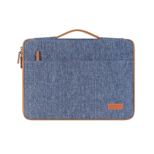 Bussiness 15.6”,17“ Inch Laptop Sleeve Case Briefcase Water-Resistant Bag Portable Carrying Protector with Handle Briefcase - color: Blue, size: 17-inch