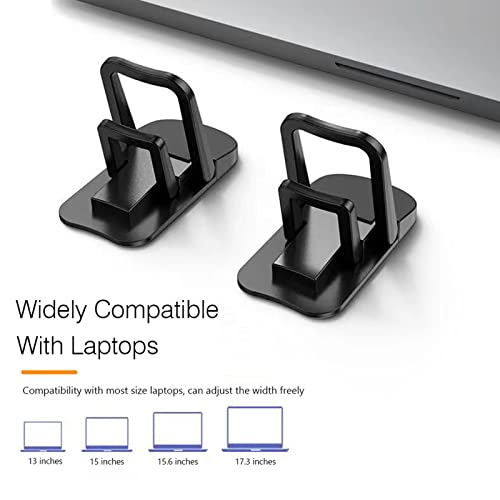 2PCS Metal Mini Foldable Laptop Stand, Portable Computer Keyboard Riser with 2 Adjustable Angles, Self-Adhesive Invisible Notebook Stand and Keyboard Lift for Desk (Pink) - color: Pink