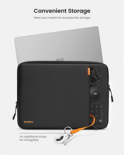 tomtoc 360 Protective Laptop Sleeve for 13-inch New Surface Pro 11th, Copilot+PC 2024, Surface Pro 10/9/8/X with Signature Keyboard/X Keyboard, Shockproof Water-Resistant Notebook Surface Case Bag | Shockproof Water-Resistant Notebook Case Bag for Surface