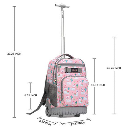 Tilami Rolling Backpack 19 inch with Lunch Bag Wheeled Laptop Backpack, Alpaca - color: Alpaca