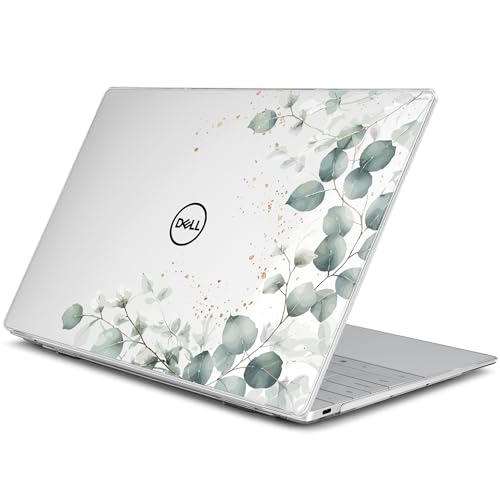 Batianda Greenery Leaves Case for Dell XPS 13 Laptop 2024 2025 | Fits Model Number 9340/9345/9350 13.4" Display, Slim Hard Shell, Lightweight Scratch-Resistant with Professional Protection - color: Greenery Leaves