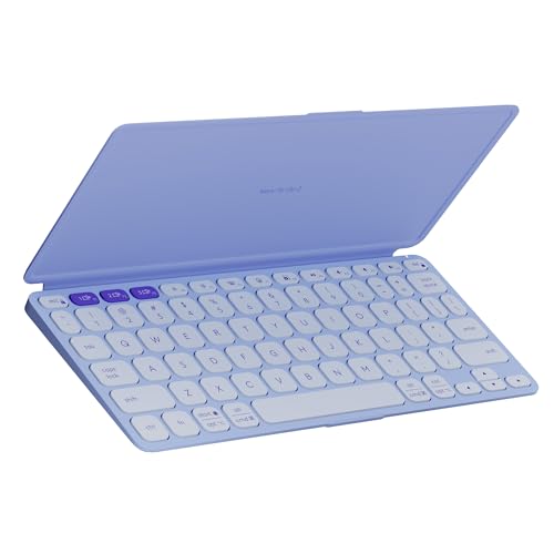 Logitech Keys-to-GO 2 Portable Bluetooth Tablet Keyboard - Lilac | Built-in cover, slim & compact wireless design, for Windows, Android, Linux, iPad, iPhone, Mac, Apple TV - color: Lilac, style: Keys-To-Go 2