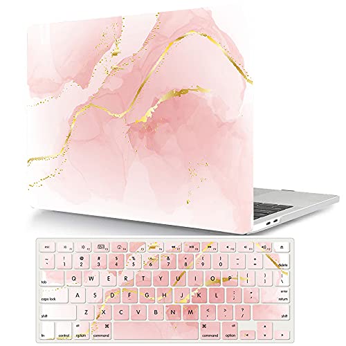 Laptop Case Compatible with MacBook Pro 13 inch with CD-ROM Model: A1278(Old Version 2012/2011/2010/2009/2008), Protective Plastic Hard Shell Case Cover & Keyboard Skin - Pink Marble - color: Pink Marble, size: A1278(Pro 13 w/CD-ROM 2008-2012)