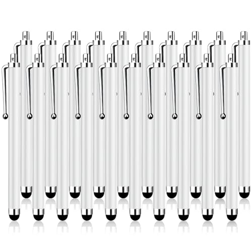 20 Pack Stylus Pen,Stylus Pen for Touchscreen | High Precision and Sensitivity for Everyday Writing/Drawing,Universal Stylus Compatible with Touch Screens,White - color: 10-Pack-White