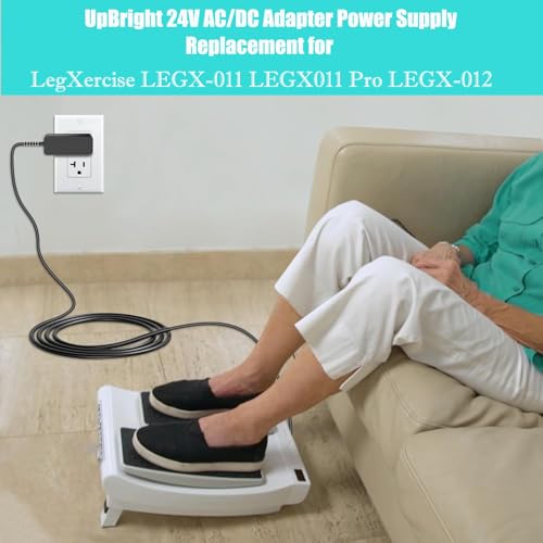 UpBright 24V AC/DC Adapter Compatible with LegXercise LEGX-011 LEGX011 Pro LEGX-012 LEGX012 MAX LEGX-010 LEGX010 Electric Motorized Leg Activator Exerciser Machine Power Supply Cord Battery Charger