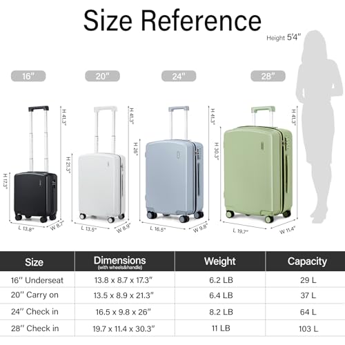 Hanke Hard Shell Luggage Sets 3 Pieces, 20/24/28 Inch Travel Suitcase | PC Hard Shell, 8 Spinner Wheels, TSA Lock, Wet Pocket, Space-Saving Nestable Storage, Family & Couple Travel - color: Cuba Sand, size: 20+24+28 Inch