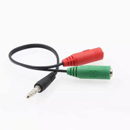 2 Pack Gaming Headset to Phone Adapter 3.5mm Headphone Mic Splitter TRRS Male to 2 TRS Female Connector for Dual Plug Stereo Gaming Headset with Microphone Wired Over-Ear PC Headphones