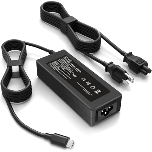45W USB C Laptop Charger, Type-C Power Adapter Replacement for HP, Dell, Google Chromebook & PC Computer, Fast Charging Cord Supply for ThinkPad, Samsung, Acer Spin, C Port Block Wire