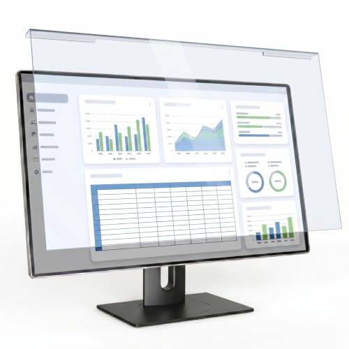 Hanging Blue Light Screen Protector for 20, 21.5, 21.6, 22 Inch Monitor | Filters Blue Light & 99% UV, 9H Acrylic, Bubble-Free, Fits 16:9 Widescreen ,19.3 × 12.5 inch - size: 20-22 inch
