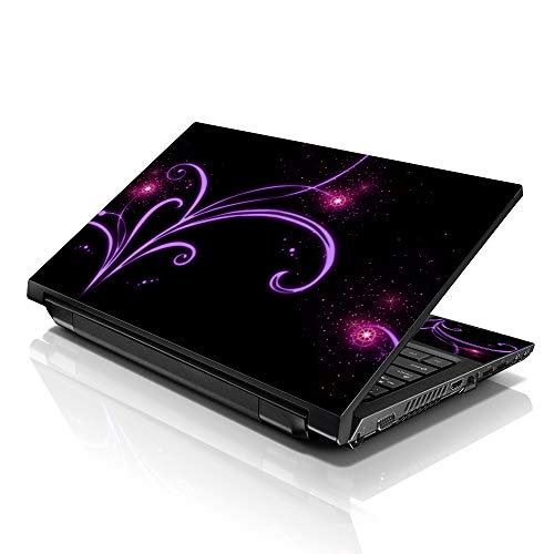 LSS 15 15.6 Inches Laptop Notebook Skin Sticker with 2 Wrist Pads - Reusable Cover Protector Vinyl Sticker Cover Decal Fits 13" - 16" HP Asus Acer Samsung - Abstract Purple Pattern - color: Abstract Purple Pattern, size: 13" - 16"