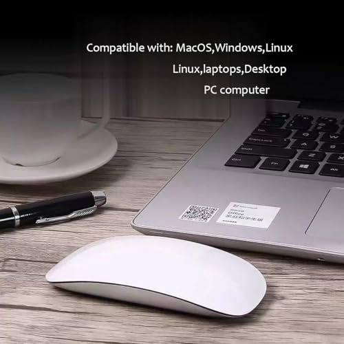 Wireless Multi-Touch Surface Magic Mouse Alternative USB C Rechargeable Bluetooth Mouse Compatible with MacOS/Windows/Linux/Android Laptop Desktop PC Smartphone Tablet (White) - color: White
