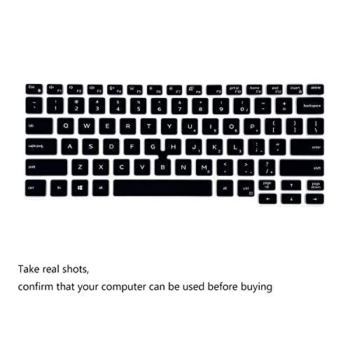 2Pcs Keyboard Cover for Dell Latitude 5400 5401 5411 7400 14 Inch with Pointing Laptop |Dell Latitude 14 US Layout Keyboard Protective Cover Skin (Black+Clear) - color: Black+Clear