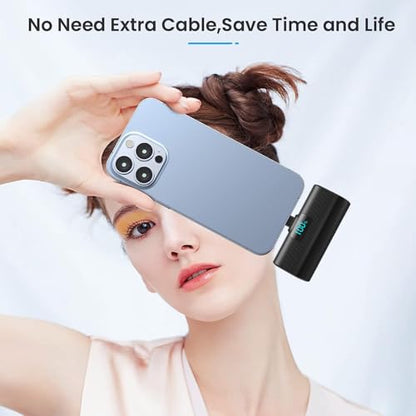 Mini Portable Charger for iPhone 17/16,Upgraded 5500mAh PD USB C Power Bank,Travel Essentials Pocket Phone Charger Battery Pack for iPhone 17/17 Pro Max/16/16 Pro/15 Series,Samsung Galaxy Android etc - color: Black